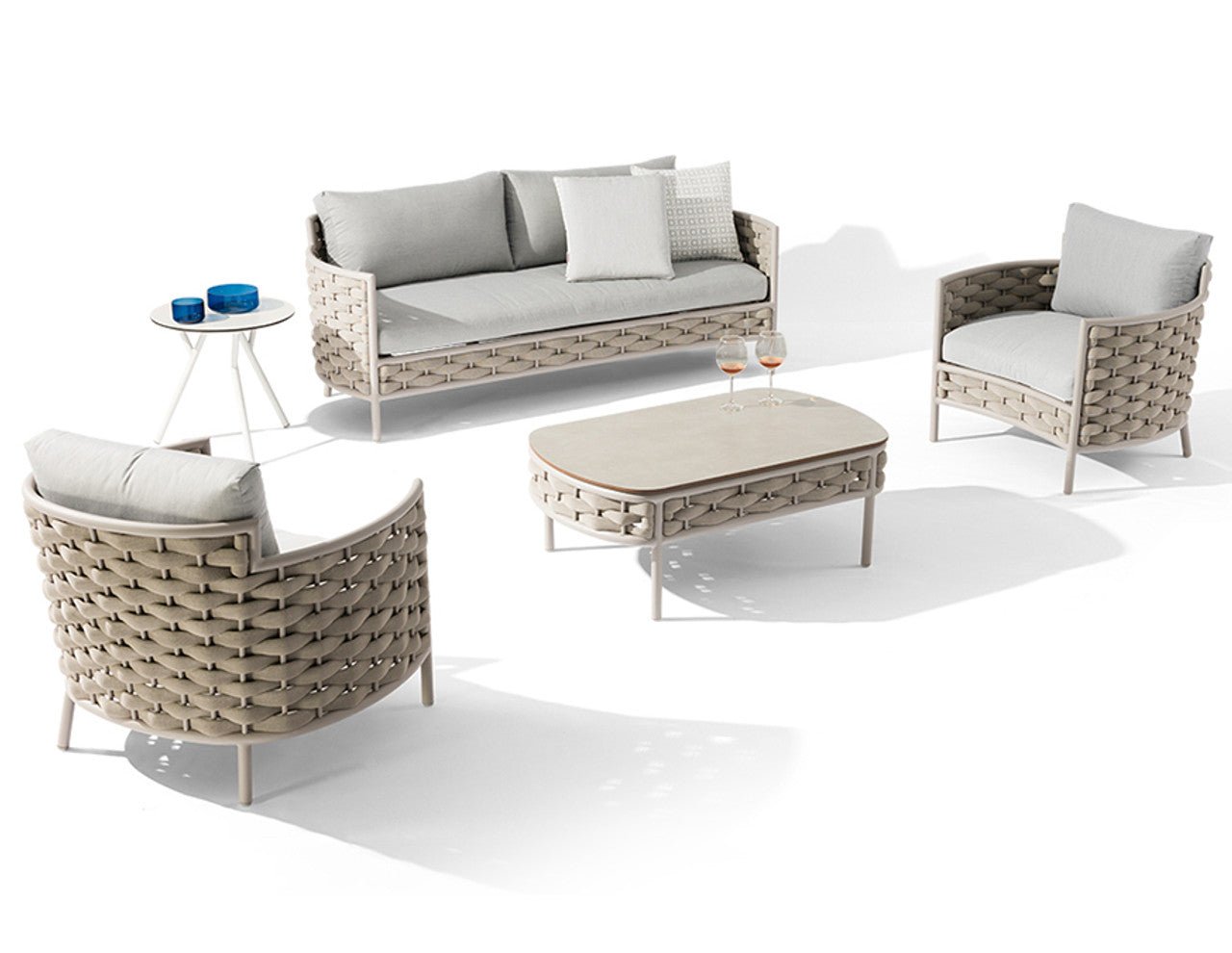 Premium Rope Lounge Set Horizontal Weaving - North Oasis